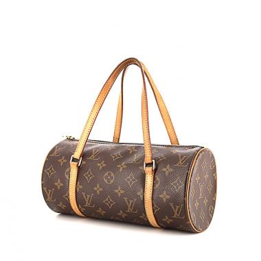 Borsa Louis Vuitton Papillon in tela monogram marrone e pelle naturale
