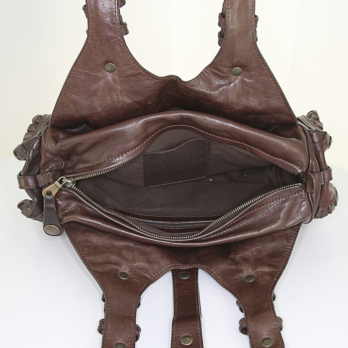 Chloé Silverado handbag in brown leather - Detail D2