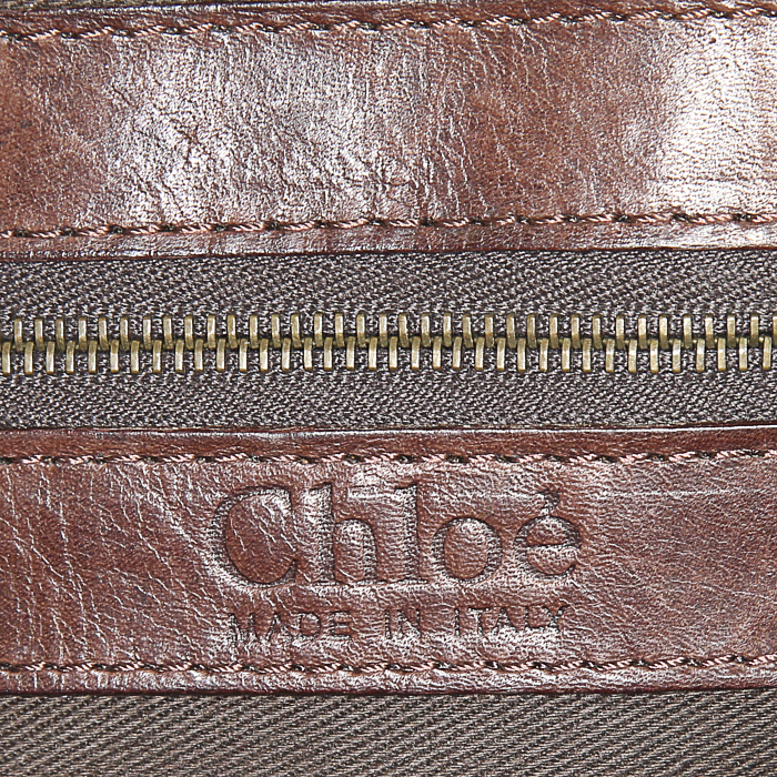 Chloé Silverado handbag in brown leather - Detail D3