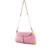 Gucci handbag in pink suede and brown leather - 00pp thumbnail