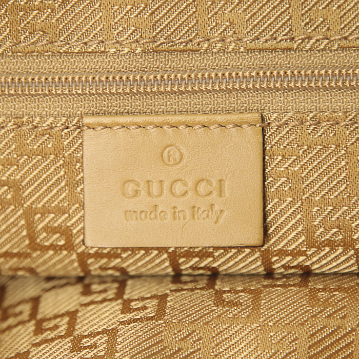 Gucci handbag in pink suede and brown leather - Detail D3