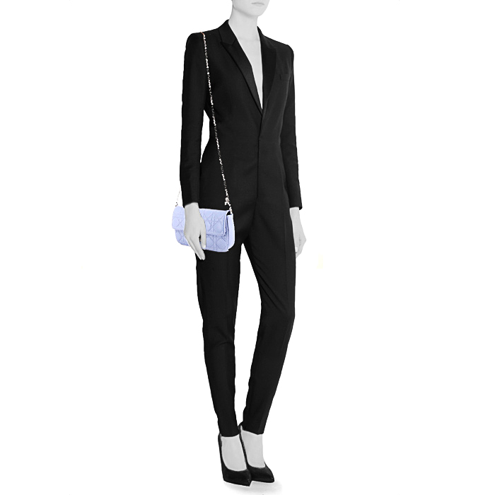 Dior Miss Dior shoulder bag in light blue leather cannage - Detail D1