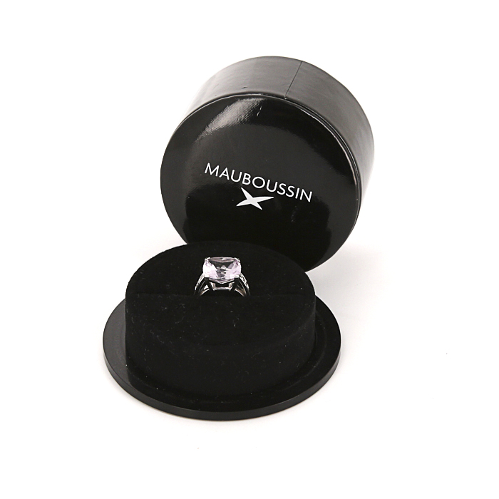 Mauboussin Gueule d'Amour ring in white gold,  diamonds and Rose de France amethyst and in amethyst - Detail D2