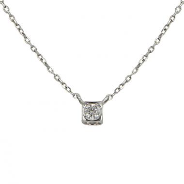 Collier Dinh Van Cube petit modèle en or blanc et diamant