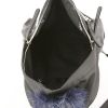 Zaino Fendi Bag Bugs in tela e pelle nera rosa e bianca e pelliccia blu - Detail D2 thumbnail