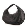 Bottega Veneta "Veneta" large model handbag in black braided leather - 00pp thumbnail