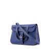 Hermès Halzan small model shoulder bag in blue Swift leather - 00pp thumbnail