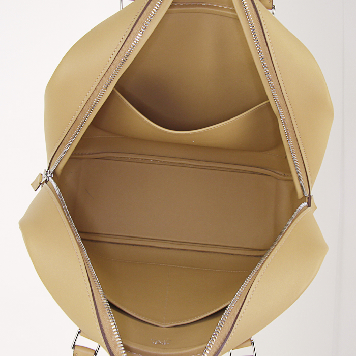 Borsa Hermes Plume in pelle Swift gialla - Detail D2