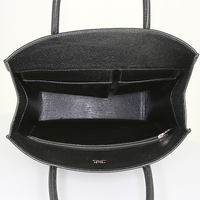 Sac cabas Hermes White Bus en chevre noire - Detail D2