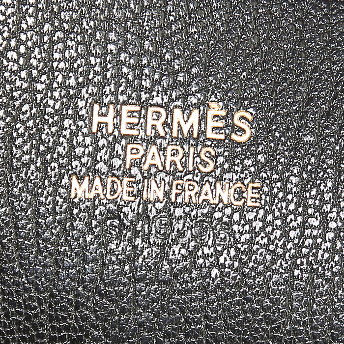 Shopping bag Hermes White Bus in capra nera - Detail D3