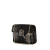 Chanel Vintage handbag in silver leather and black foal - 00pp thumbnail
