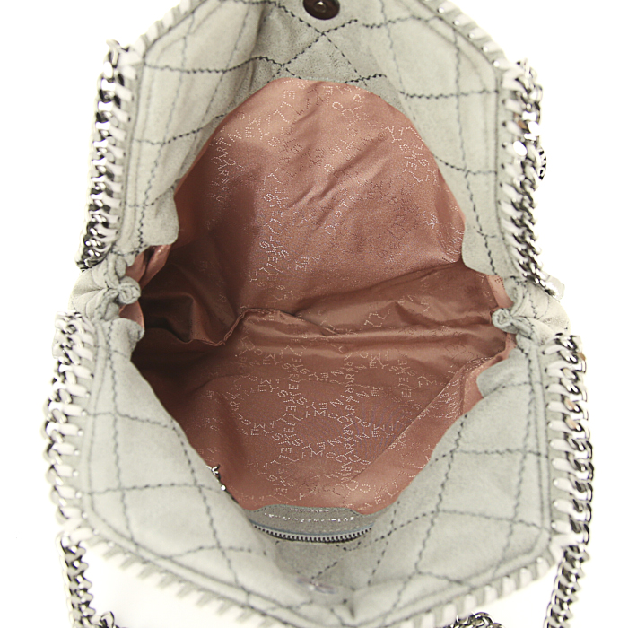 Stella McCartney handbag in grey quilted canvas - Detail D2