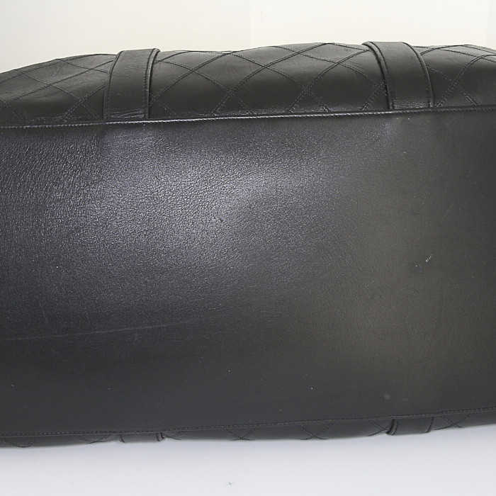 Sac de voyage Chanel en cuir noir - Detail D5