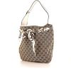 Gucci Positano handbag in beige and brown logo canvas and white leather - 00pp thumbnail