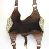Gucci Nailhead handbag in beige monogram canvas and brown leather - Detail D2 thumbnail