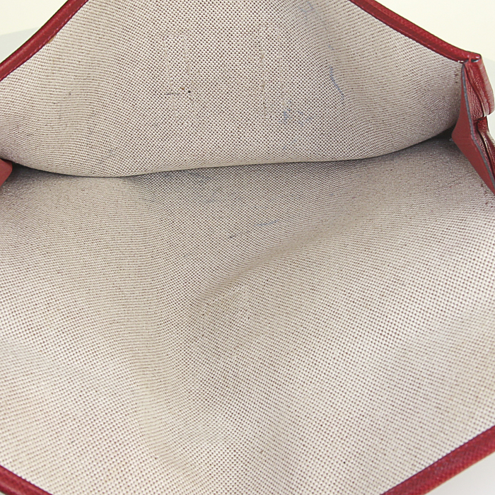 Hermes Jige large model pouch in red epsom leather - Detail D2