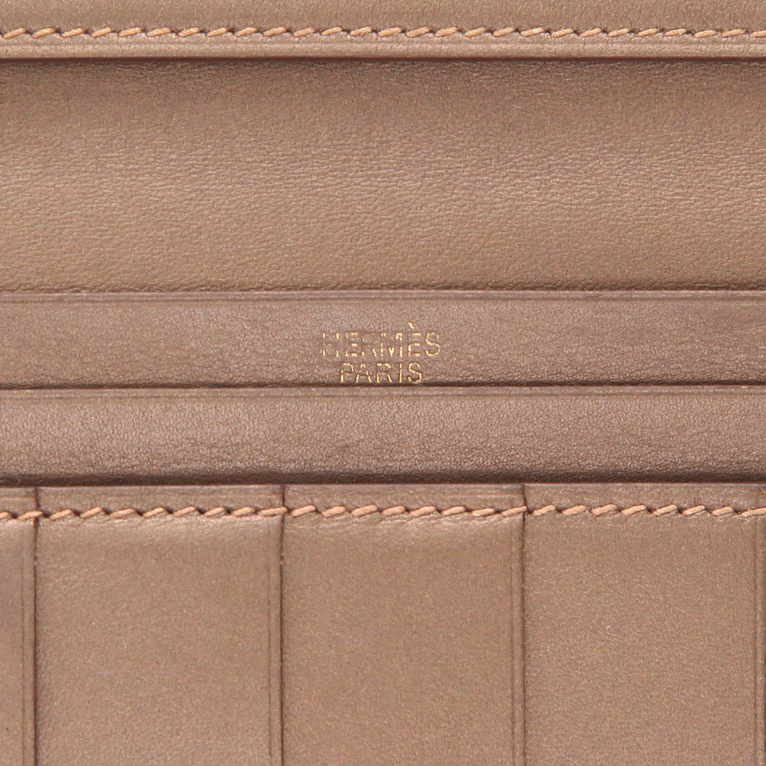 Portafogli Hermès Béarn in pelle Swift bronzo - Detail D2