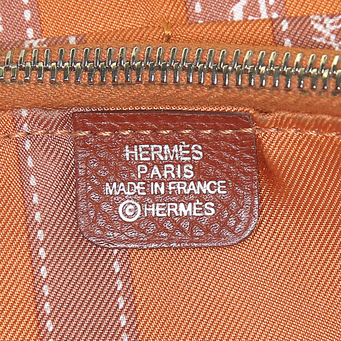 Billetera Hermes Silkin en cuero epsom rojo ladrillo - Detail D3
