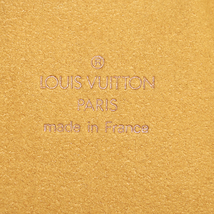 Pochette Louis Vuitton en toile denim monogrammée bleue - Detail D3