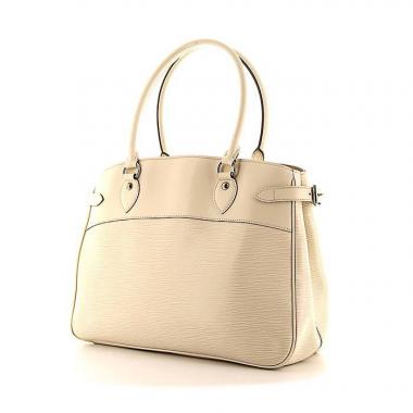 Borsa Louis Vuitton Passy modello grande in pelle Epi bianca