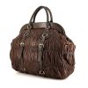 Prada Gaufre handbag in brown leather - 00pp thumbnail
