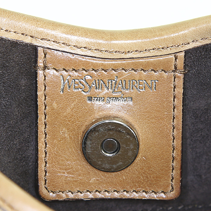Yves Saint Laurent Mombasa handbag in beige suede - Detail D3