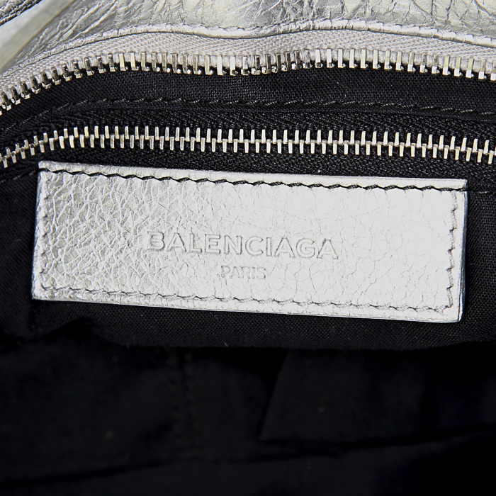 Borsa Balenciaga Classic City in pelle argentata - Detail D4