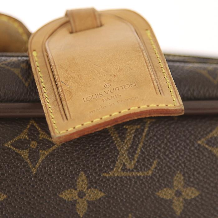 Maleta Louis Vuitton Satellite en lona Monogram marrón y cuero natural - Detail D3