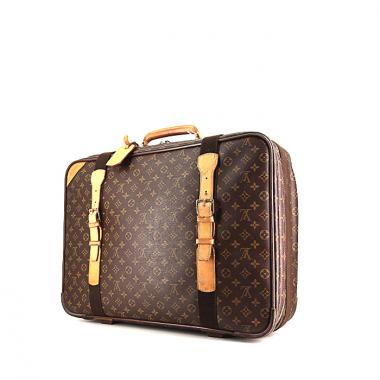 Valise Louis Vuitton Satellite en toile monogram marron et cuir naturel