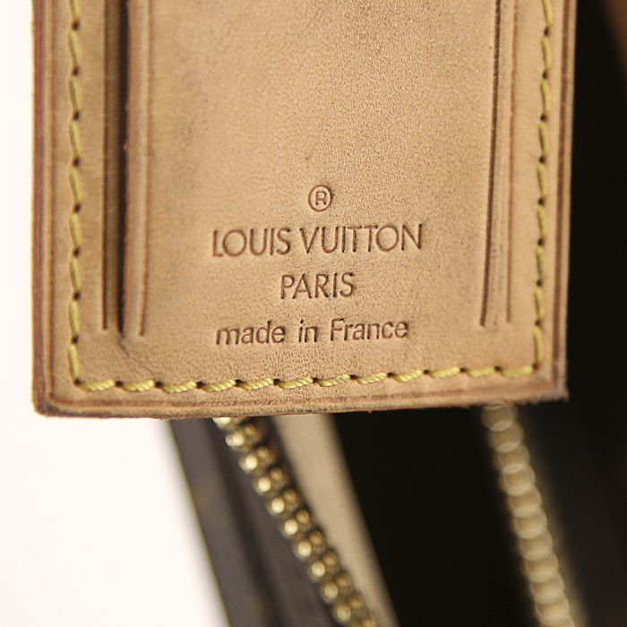 Valise Louis Vuitton Satellite en toile monogram marron et cuir naturel - Detail D3