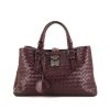 Bottega Veneta Roma handbag in purple intrecciato leather - 360 thumbnail
