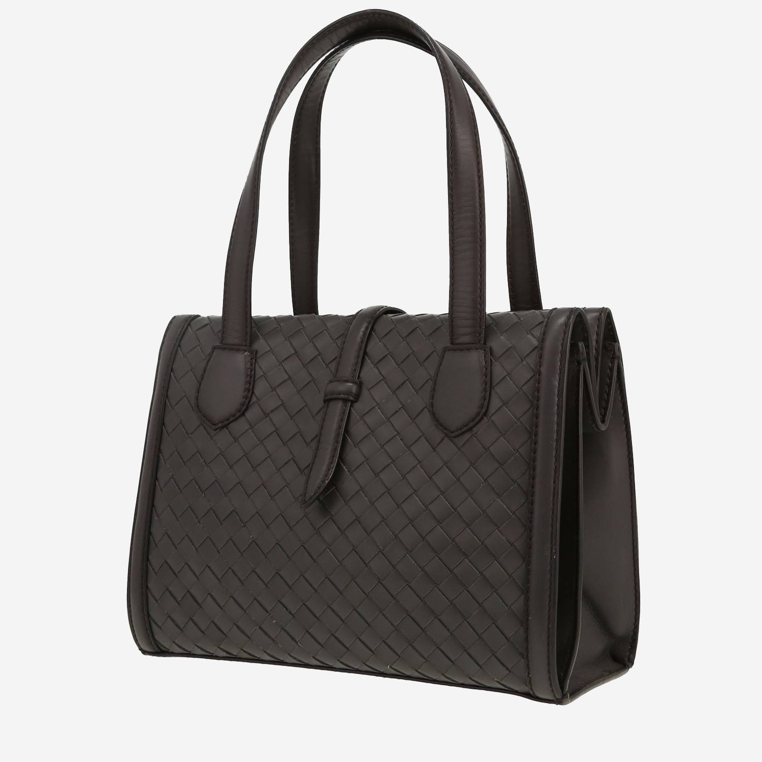 Bolso de mano Bottega Veneta en cuero intrecciato gris