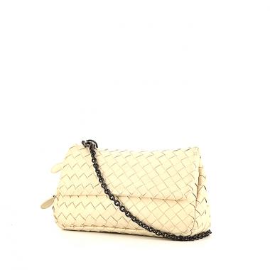 Borsa a tracolla Bottega Veneta in pelle intrecciata beige