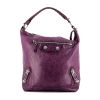 Balenciaga Day handbag in purple leather - 360 thumbnail