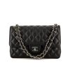 Chanel Timeless jumbo handbag in black quilted leather - 360 thumbnail