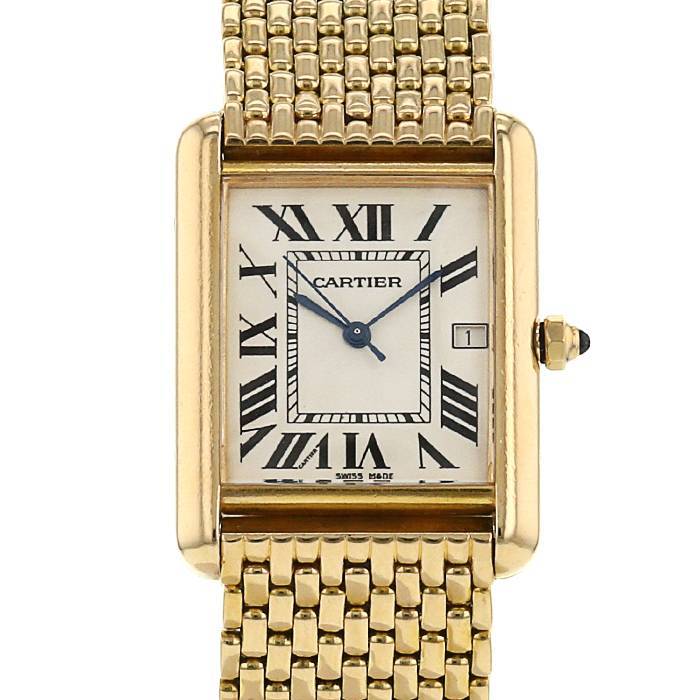 Cartier model Tank Louis Cartier watch in yellow gold, diamants.  ref.134476 - Joli Closet