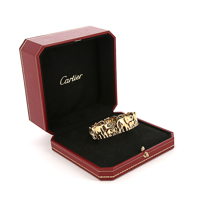 Brazalete Cartier en oro amarillo y esmeralda - Detail D2