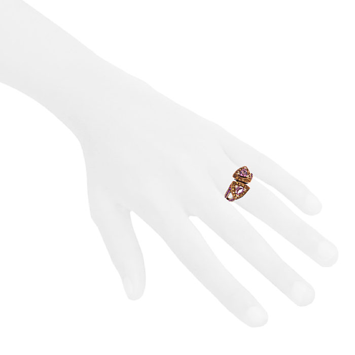 Mauboussin Tellement subtile pour toi ring in pink gold,  sapphires and sapphires and in tourmaline - Detail D1