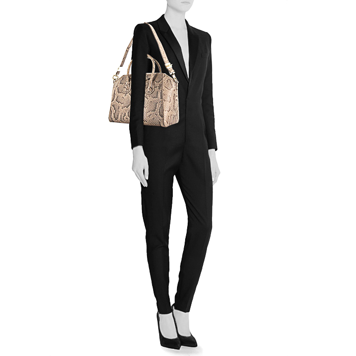 Borsa Givenchy Antigona modello piccolo in pitone color talpa - Detail D2