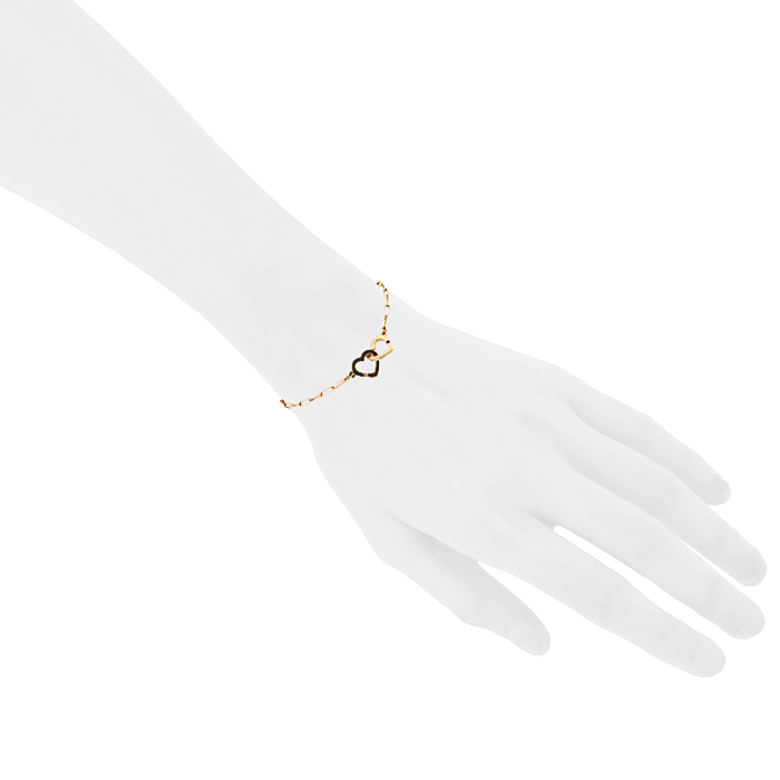 Brazalete que se puede abrir Dinh Van Double cœurs R9 en oro rosa - Detail D1