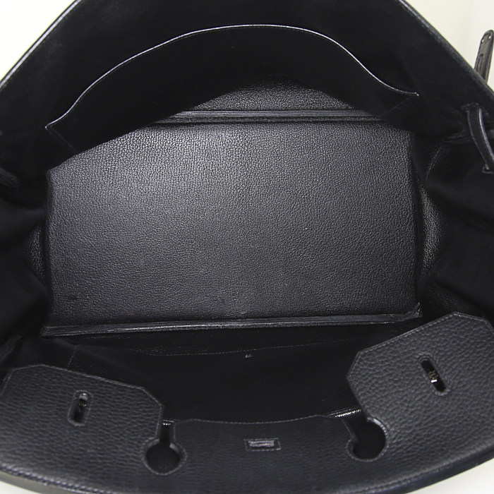 Hermes Birkin 40 cm handbag in black togo leather - Detail D2