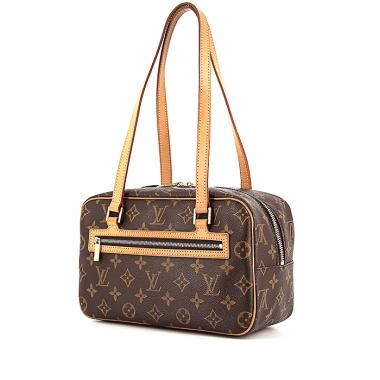 Sac à main Louis Vuitton Cité en toile monogram marron et cuir naturel