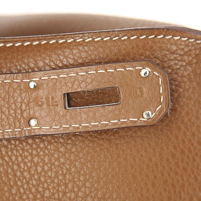 Sac besace Hermes Jypsiere en cuir togo gold - Detail D4