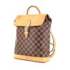 Louis Vuitton Soho backpack in ebene damier canvas and natural leather - 00pp thumbnail