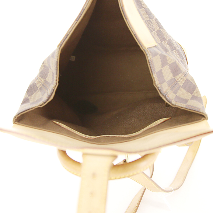 Louis Vuitton Soho backpack in ebene damier canvas and natural leather - Detail D2