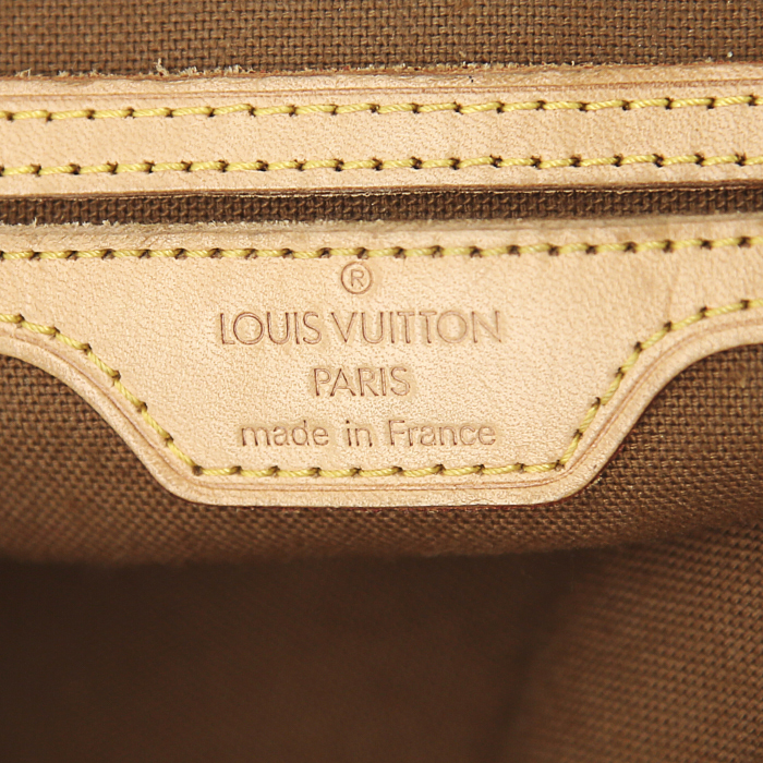 Mochila Louis Vuitton Soho en lona a cuadros ébano y cuero natural - Detail D3