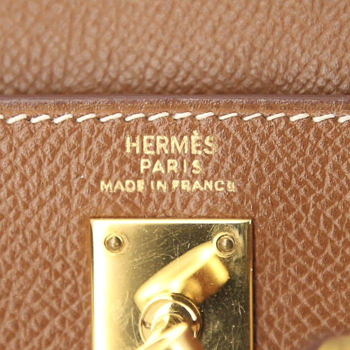 Hermes Kelly 20 cm handbag in gold epsom leather - Detail D4