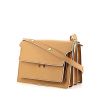 Marni Trunk shoulder bag in beige leather and white piping - 00pp thumbnail