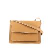 Marni Trunk shoulder bag in beige leather and white piping - 360 thumbnail