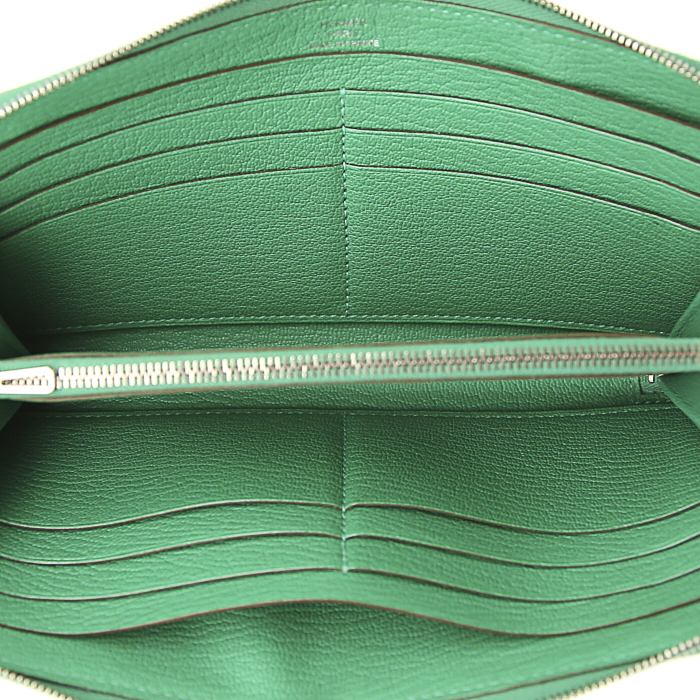 Billetera Hermès Azap en cabra verde - Detail D2